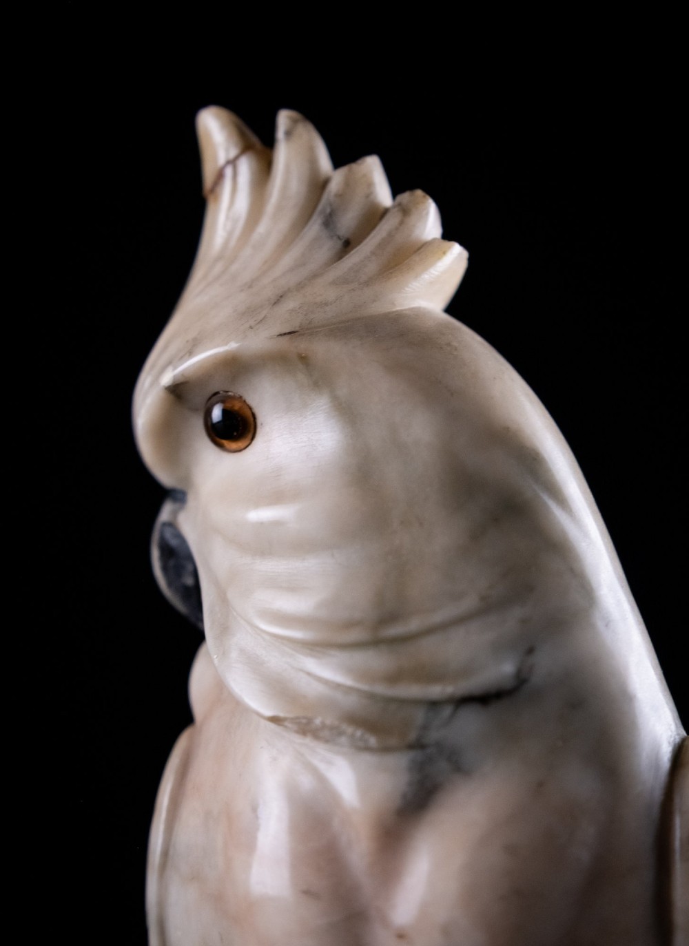 Carved Alabaster Parrot & Cockatoo, c.1920 View XI