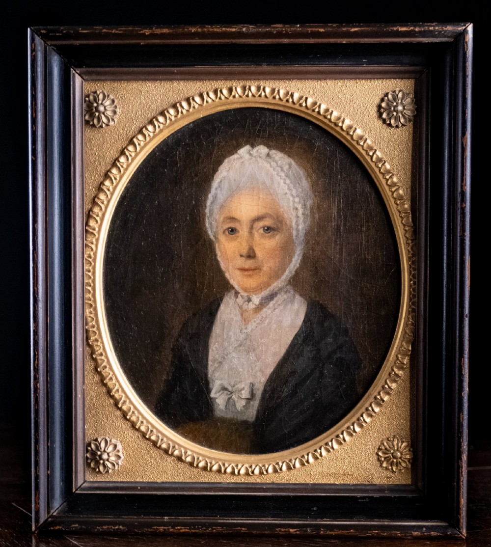 18th Century Portrait Of A Lady. Oil On Canvas.