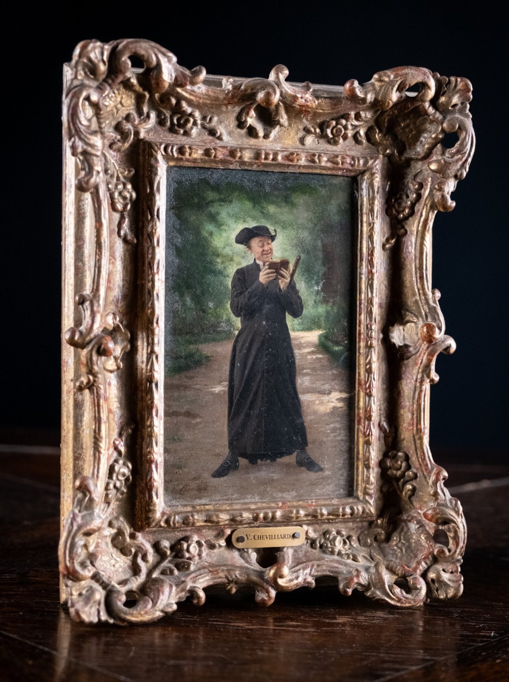 Vincent Chevilliard (1841-1904) - 'An Amusing Read'. Oil On Panel. View III