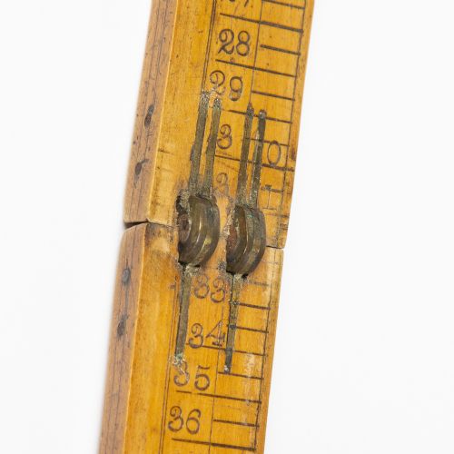 FOLDING COBBLER'S BOXWOOD BRASS FOOT MEASURE - ADDITIONAL PHOTO 13