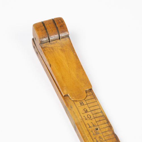 FOLDING COBBLER'S BOXWOOD BRASS FOOT MEASURE - ADDITIONAL PHOTO 16