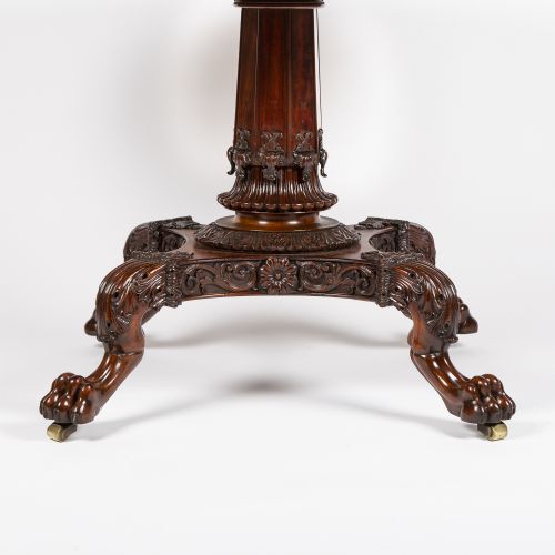 CARVED MAHOGANY CENTRE TABLE - ADDITIONAL PHOTO 3