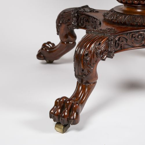 CARVED MAHOGANY CENTRE TABLE - ADDITIONAL PHOTO 5