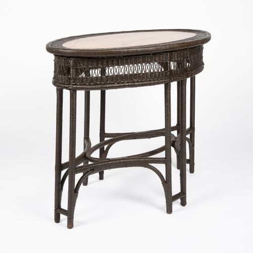 OAK RATTAN OVAL TABLE - ADDITIONAL PHOTO 2