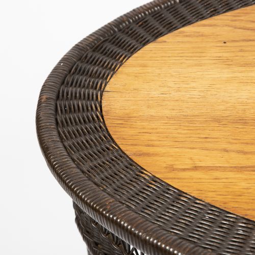 OAK RATTAN OVAL TABLE - ADDITIONAL PHOTO 4