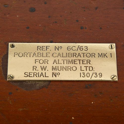 WWII PORTABLE ALTIMETER CALIBRATION PRESSURE CHAMBER AIR MINISTRY CIRCA 1939 - ADDITIONAL PHOTO 7
