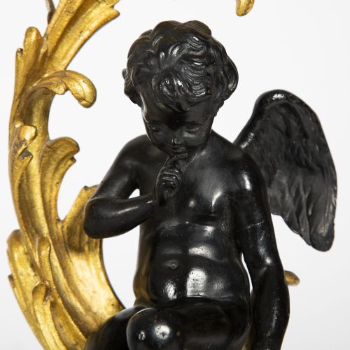 FRENCH GILT BRONZE CHENET IN THE LOUIS XV STYLE ADJUSTABLE WIDTH - ADDITIONAL PHOTO 8