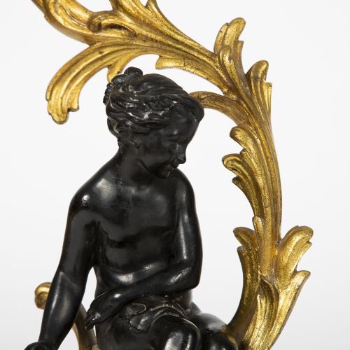 FRENCH GILT BRONZE CHENET IN THE LOUIS XV STYLE ADJUSTABLE WIDTH - ADDITIONAL PHOTO 9