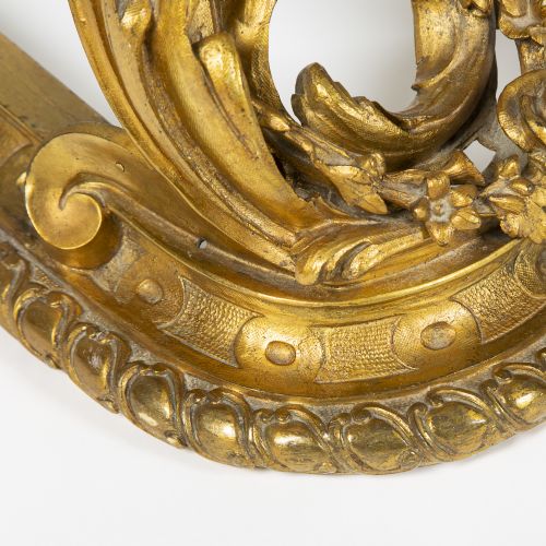 FRENCH GILT BRONZE CHENET IN THE LOUIS XV STYLE ADJUSTABLE WIDTH - ADDITIONAL PHOTO 12