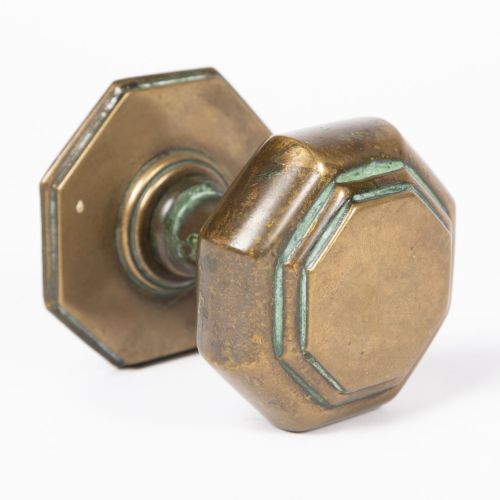 PAIR OF BRONZE OCTAGONAL DOOR CENTRE PULLS - ADDITIONAL PHOTO 1