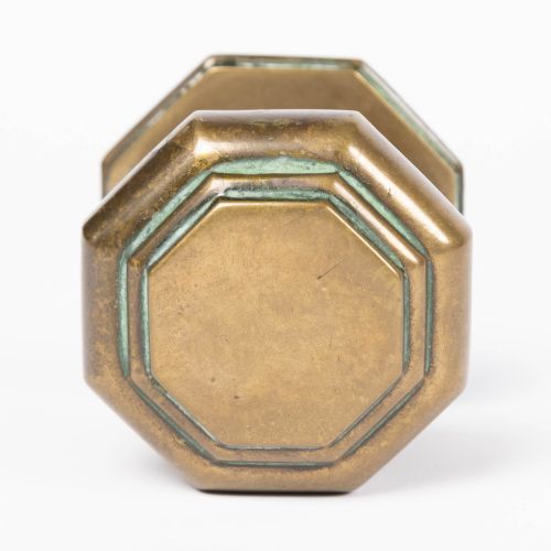 PAIR OF BRONZE OCTAGONAL DOOR CENTRE PULLS - ADDITIONAL PHOTO 2