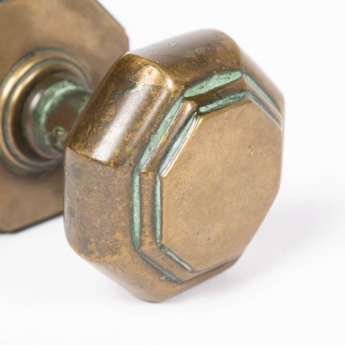 PAIR OF BRONZE OCTAGONAL DOOR CENTRE PULLS - ADDITIONAL PHOTO 3