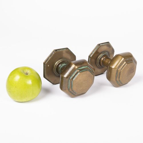 PAIR OF BRONZE OCTAGONAL DOOR CENTRE PULLS - ADDITIONAL PHOTO 6