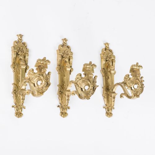 3 GILT BRASS HOOKS