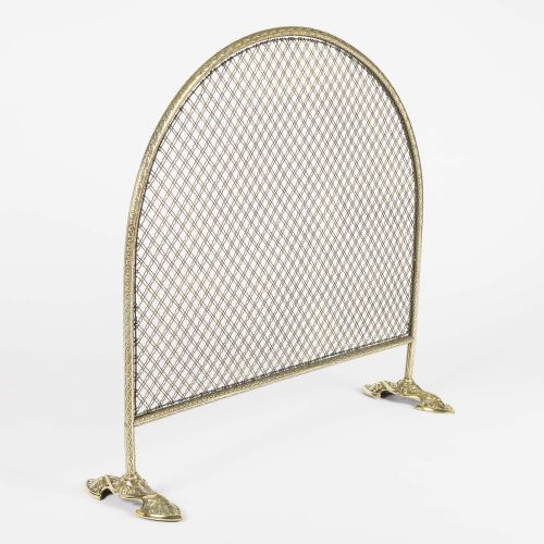BRASS DEMILUNE FIREPLACE SPARK GUARD - ADDITIONAL PHOTO 4