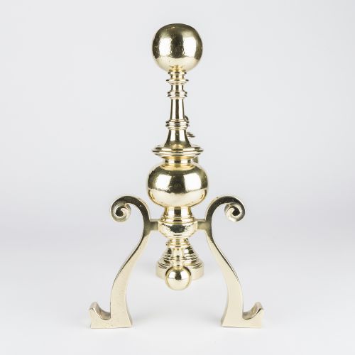 PAIR OF VICTORIAN BRASS FIRE DOGS - ADDITIONAL PHOTO 1