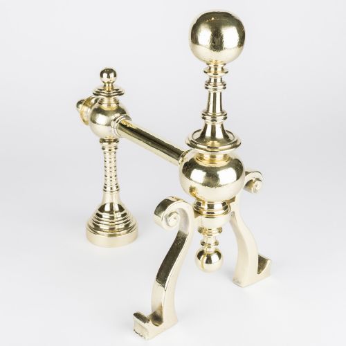 PAIR OF VICTORIAN BRASS FIRE DOGS - ADDITIONAL PHOTO 2