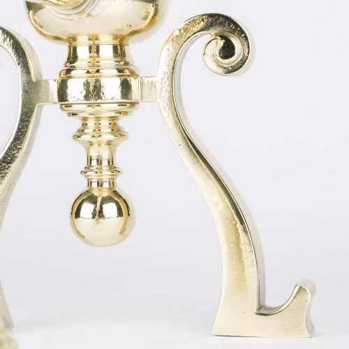 PAIR OF VICTORIAN BRASS FIRE DOGS - ADDITIONAL PHOTO 7