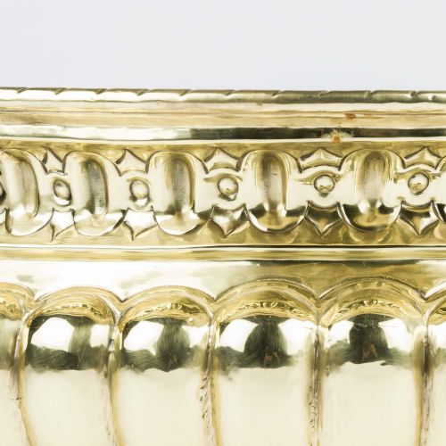 BRASS REPOUSS PLANTER WITH ANIMAL HEADS - ADDITIONAL PHOTO 8