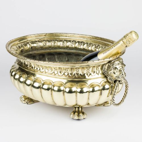 BRASS REPOUSS PLANTER WITH ANIMAL HEADS - ADDITIONAL PHOTO 9