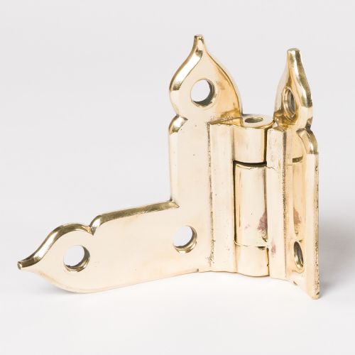 PAIR OF BRASS GOTHIC HINGES - ADDITIONAL PHOTO 1