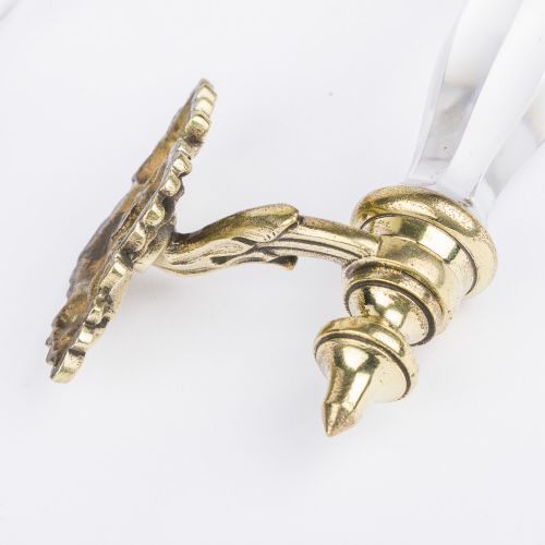 PAIR OF BRASS CRYSTAL DOOR HANDLES - ADDITIONAL PHOTO 2