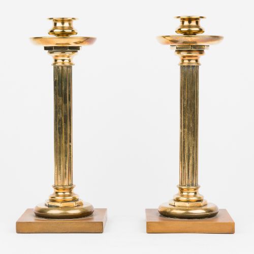 Pair of Bronze Art Deco Candlesticks