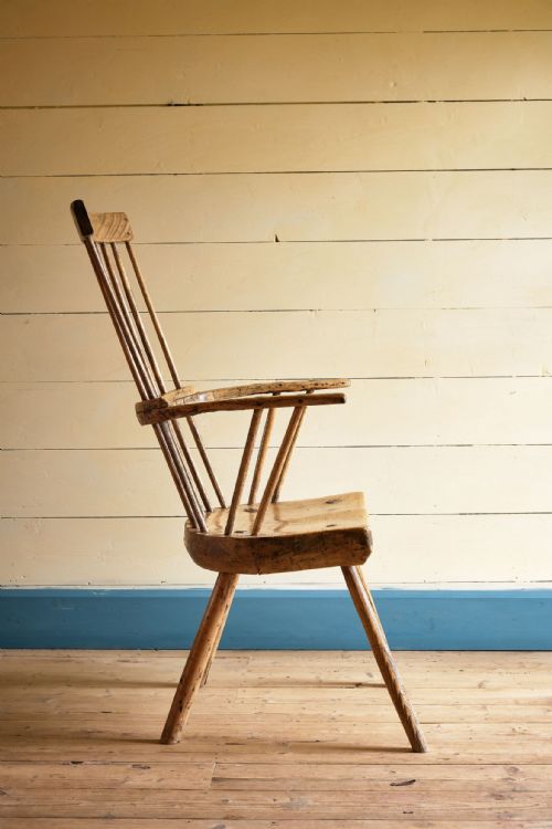 WELSH PRIMITIVE ANTIQUE STICK CHAIR - ADDITIONAL PHOTO 1