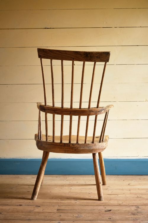 WELSH PRIMITIVE ANTIQUE STICK CHAIR - ADDITIONAL PHOTO 2