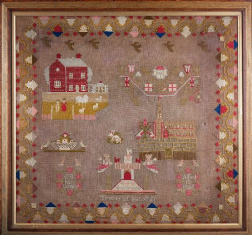 welsh sampler from pwllheli dated 1859 - CATEGORY: ANTIQUE MISCELLANEOUS - DATED 1860