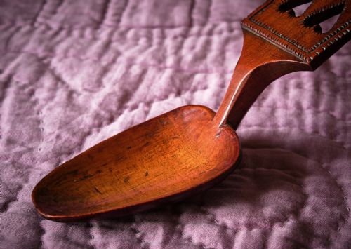 INITIALLED WELSH FRUITWOOD LOVESPOON - ADDITIONAL PHOTO 8