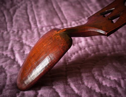 INITIALLED WELSH FRUITWOOD LOVESPOON - ADDITIONAL PHOTO 9