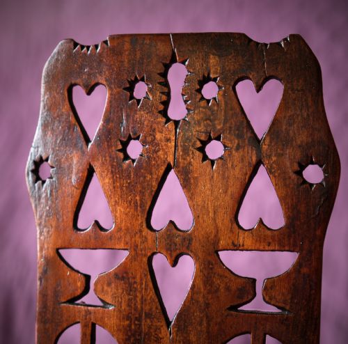 RICHLY PATINATED WELSH FRUITWOOD LOVESPOON - ADDITIONAL PHOTO 4