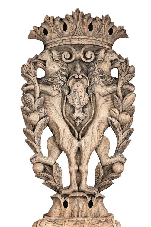 CARVED ELM SGABELLO HALL CHAIR - ADDITIONAL PHOTO 2
