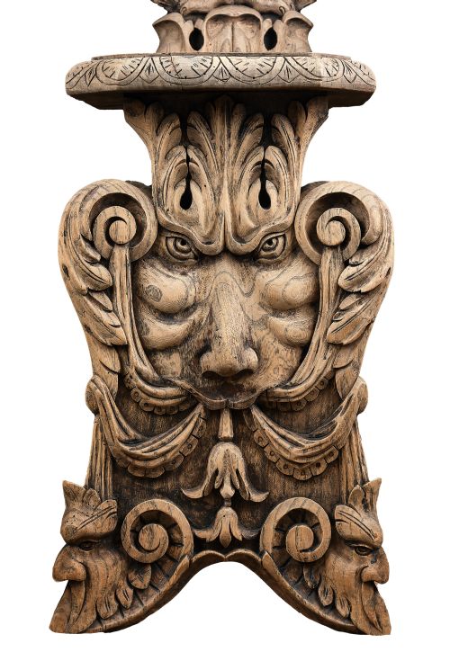 CARVED ELM SGABELLO HALL CHAIR - ADDITIONAL PHOTO 3