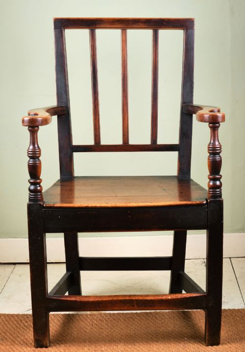 welsh georgian cherrywood carver chair - CATEGORY: ANTIQUE CHAIRS - DATED 19TH CENTURY