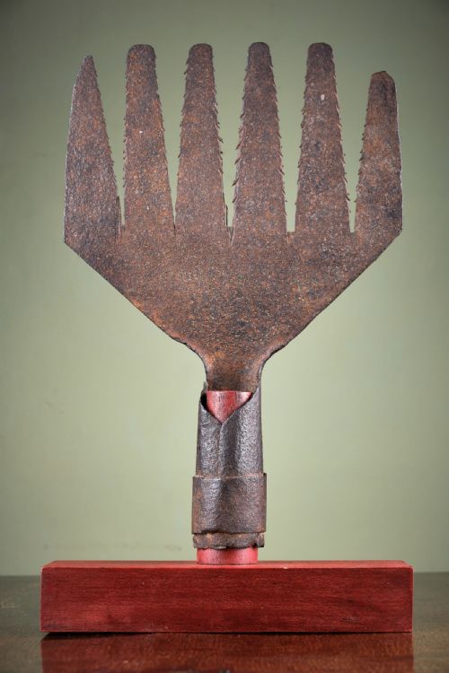 SCULPTURAL WROUGHT IRON EEL SPEAR - ADDITIONAL PHOTO 3