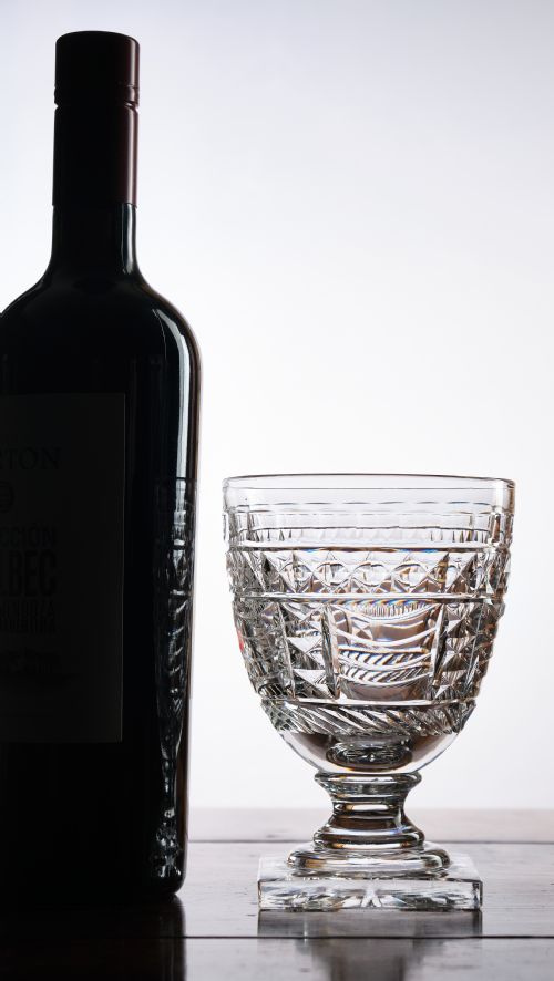 SET OF SIX LARGE CUT GLASS RUMMERS OR DRINKING GLASSES - ADDITIONAL PHOTO 4