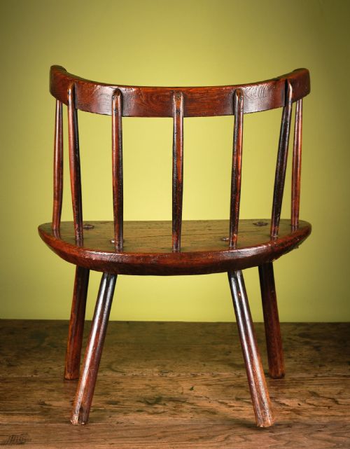 SUPERBLY PATINATED ASH AND PINE LOWBACK STICK CHAIR - ADDITIONAL PHOTO 3