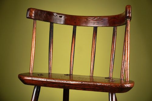 SUPERBLY PATINATED ASH AND PINE LOWBACK STICK CHAIR - ADDITIONAL PHOTO 7