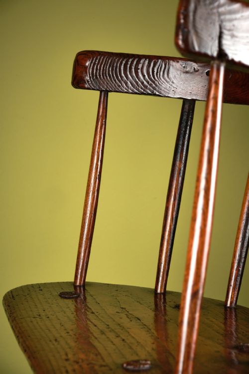 SUPERBLY PATINATED ASH AND PINE LOWBACK STICK CHAIR - ADDITIONAL PHOTO 8