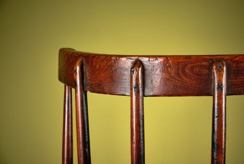 SUPERBLY PATINATED ASH AND PINE LOWBACK STICK CHAIR - ADDITIONAL PHOTO 9