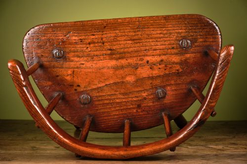 SUPERBLY PATINATED ASH AND PINE LOWBACK STICK CHAIR - ADDITIONAL PHOTO 11