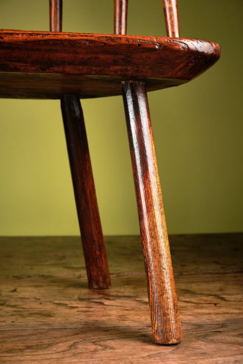 SUPERBLY PATINATED ASH AND PINE LOWBACK STICK CHAIR - ADDITIONAL PHOTO 13