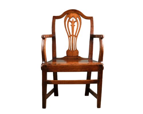 welsh oak camelback elbow chair - CATEGORY: ANTIQUE CHAIRS - DATED 18TH CENTURY