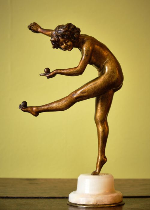 art deco bronze figure the juggler signed cjr colinet - CATEGORY: ANTIQUE SCULPTURES - DATED 1920
