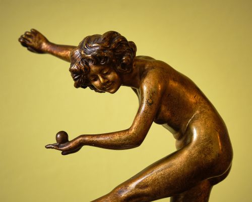 ART DECO BRONZE FIGURE THE JUGGLER SIGNED CJR COLINET - ADDITIONAL PHOTO 1