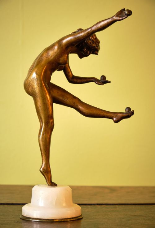 ART DECO BRONZE FIGURE THE JUGGLER SIGNED CJR COLINET - ADDITIONAL PHOTO 3