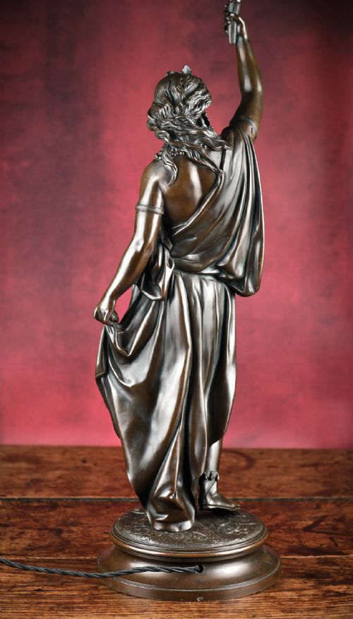 BRONZE FIGURAL LAMPBASE - ADDITIONAL PHOTO 1