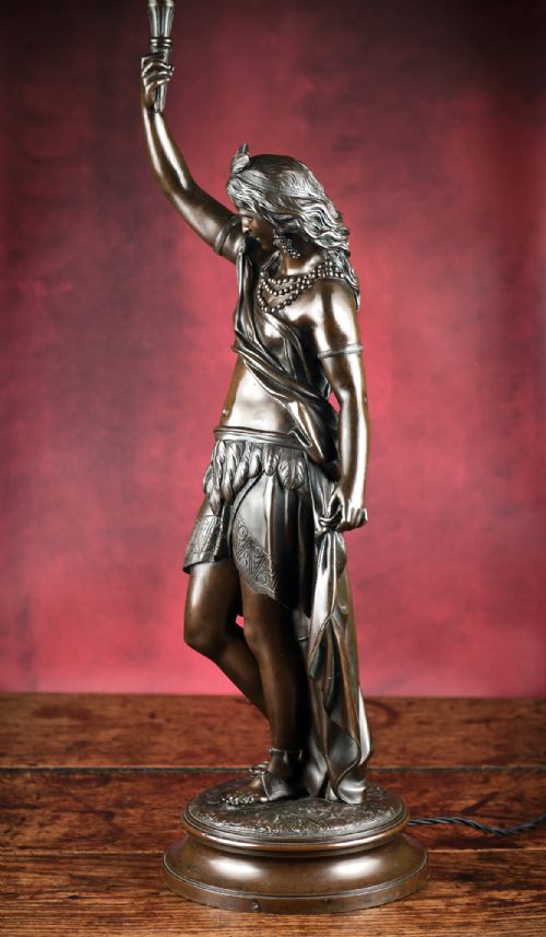 BRONZE FIGURAL LAMPBASE - ADDITIONAL PHOTO 4